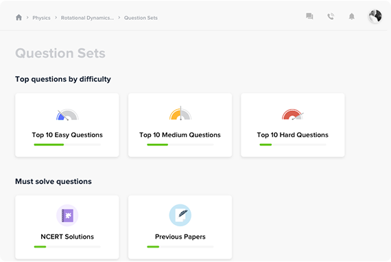 Dedicated question sets